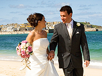 Jady and Andy photographed on Porthminster Beach, St Ives