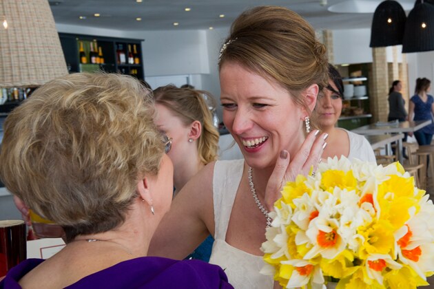 bride's mother congratulates the bride on her marriage