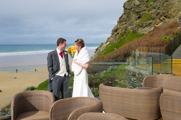 wedding photographer Watergate Bay Cornwall 