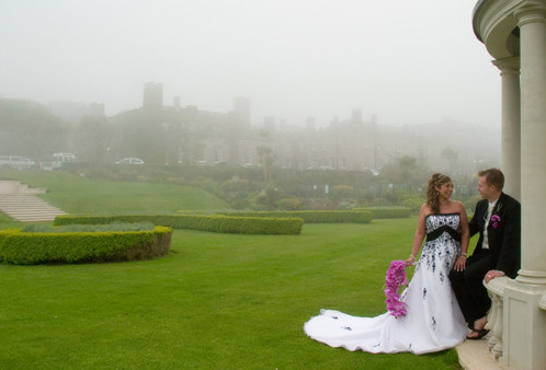 wedding photography at Tregenna Castle - misty weather