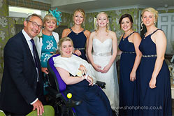 family group; bride with her parents and sister