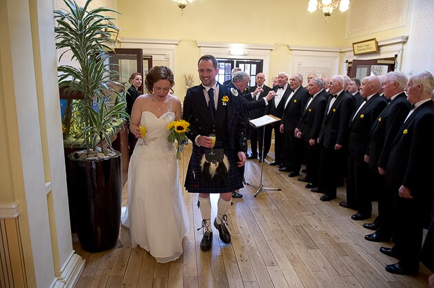 bride and groom after their ceremony