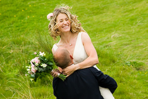 wedding day fun photographer Cornwall