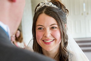 bridal photograph during her wedding ceremony