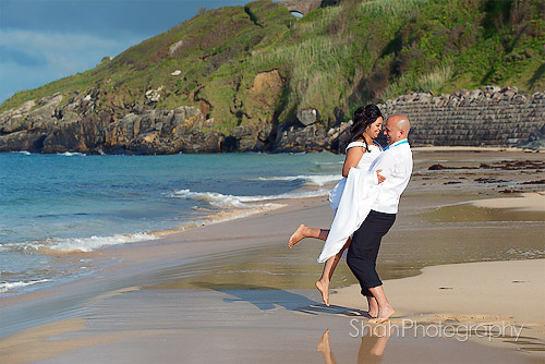 beach wedding photograph at St Ives Cornwall