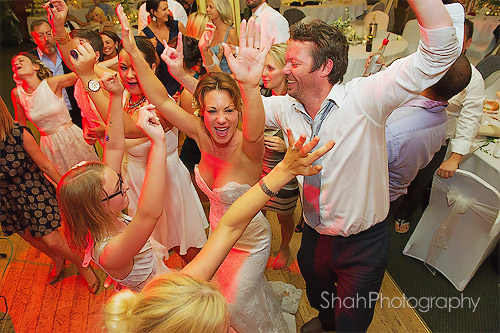 wedding party in full swing