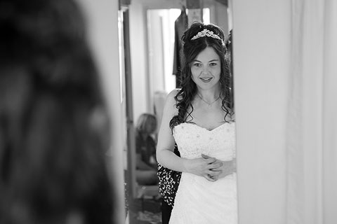 Bride getting ready for her wedding