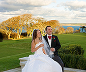 Natalie and Darren photographed during their wedding at Tregenna Castle, St Ives