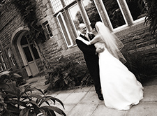 Kako and Rob, the bride and groom, photographed during their wedding reception at St Ives