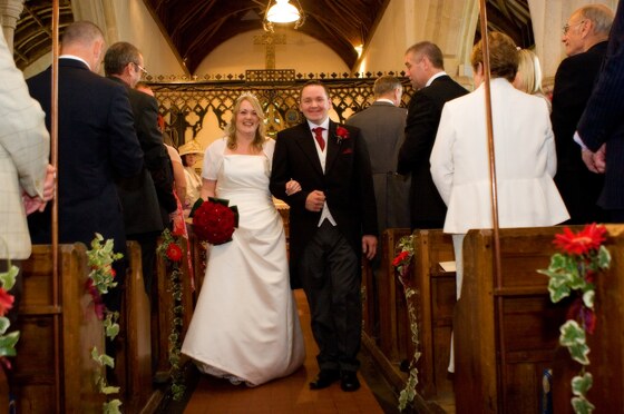 Wedding ceremony by wedding photographer in Cornwall