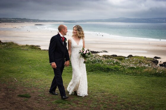 wedding photography of weddings at Hayle in Cornwall