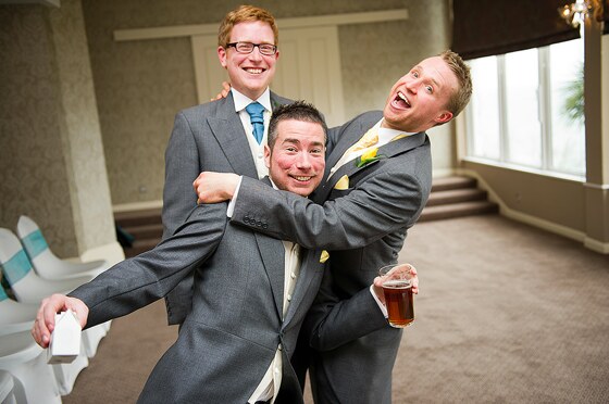 Messing about before the wedding ceremony