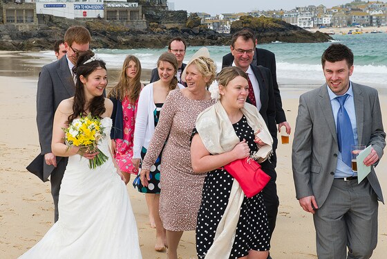 guests on Porthmnster beach