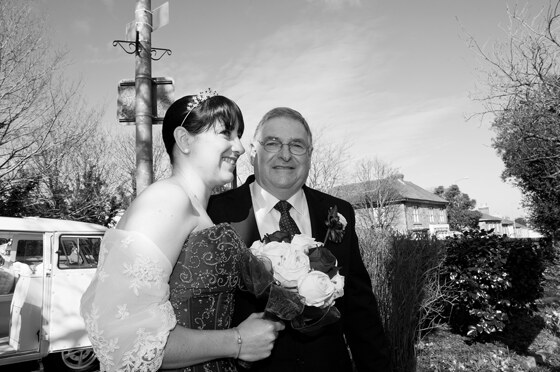 bride and father photograph