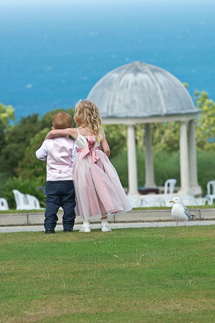 page boy and flower girl by wedding photographer st ives 