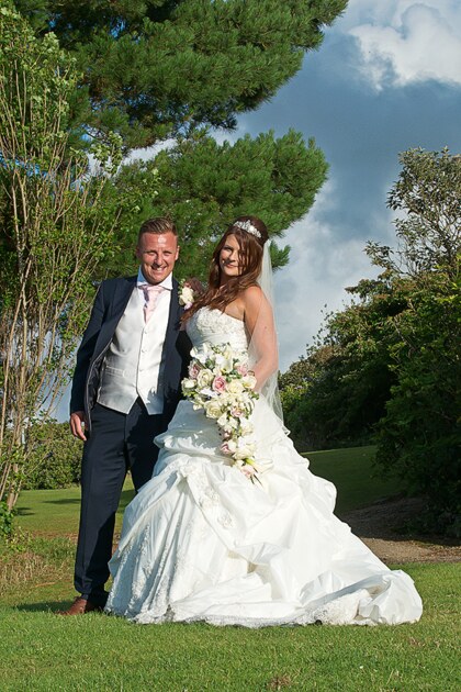 bride and groom wedding photographer st ives cornwall