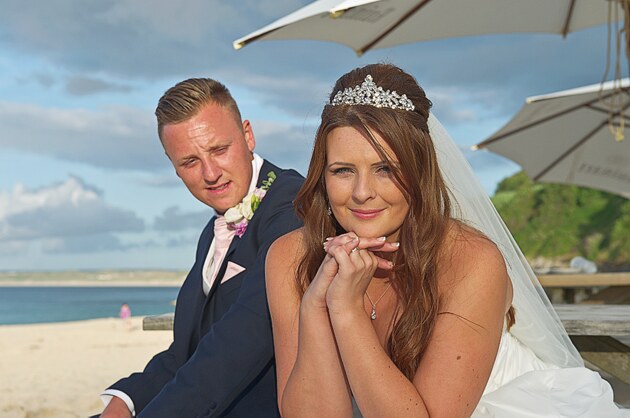 backdrop of Porthminster beach wedding photographer Pervaiz Shah