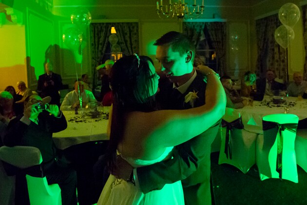 the first dance on their wedding day as husband and wife